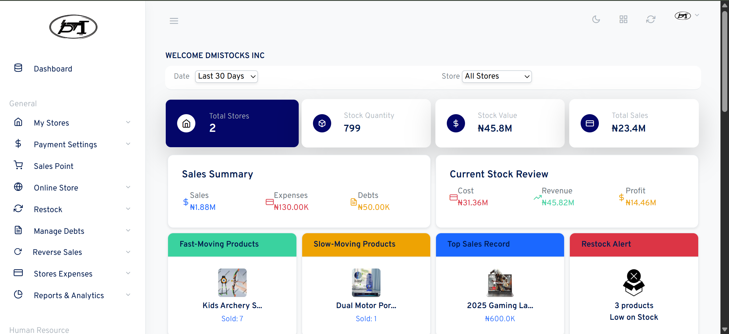 Dmistocks Dashboard
